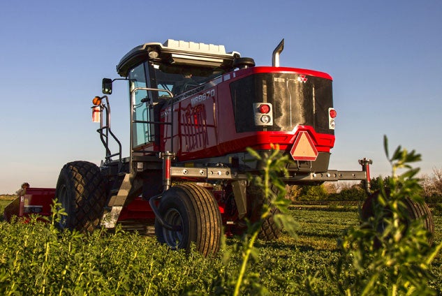 2015 Hesston WR9870 Windrower Front