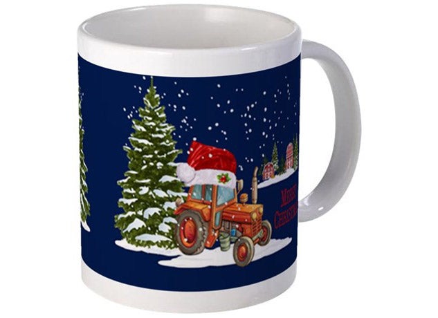 Merry Christmas Tractor Mug
