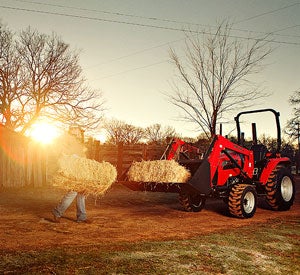 Mahindra 4010 4WD HST Loading Hay