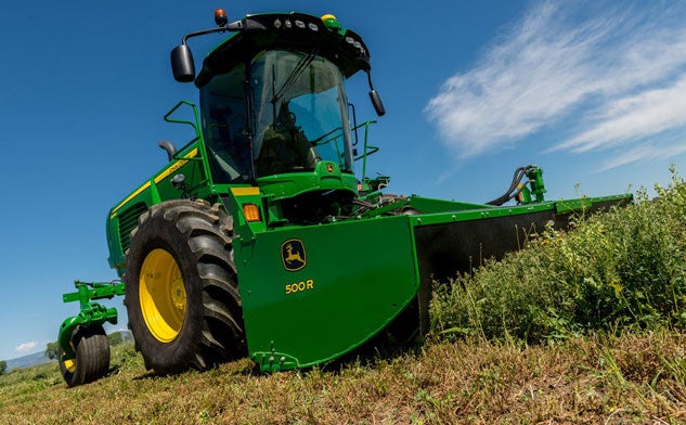 2015 John Deere W260 Windrower Working