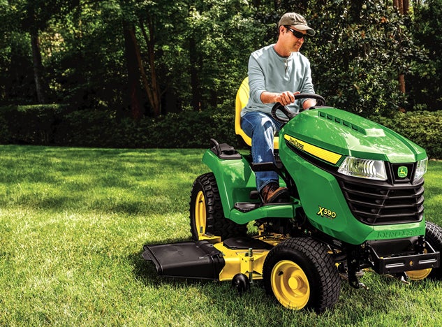 2016 John Deere X590 Mowing