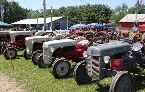 Ford tractors on display at the Antique Engine & Tractor Show