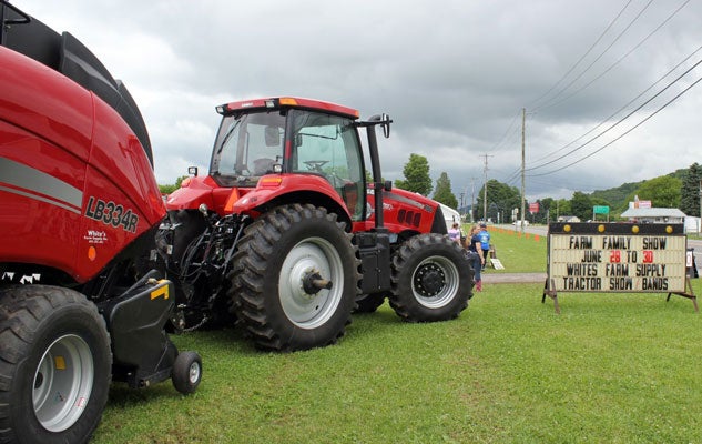 Case 180 Cab Tractor with Case LB334 Baler