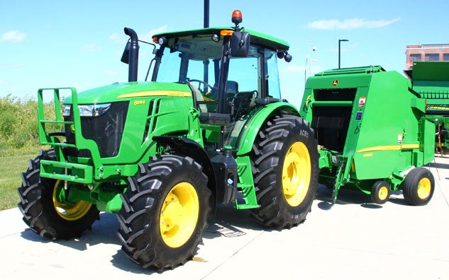 2016 John Deere 6105E with 459E Baler