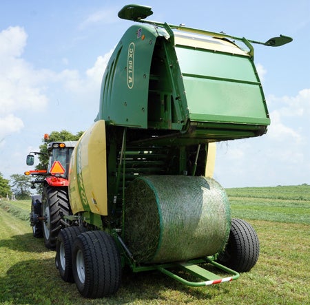 Krone Comprima Round Baler Working